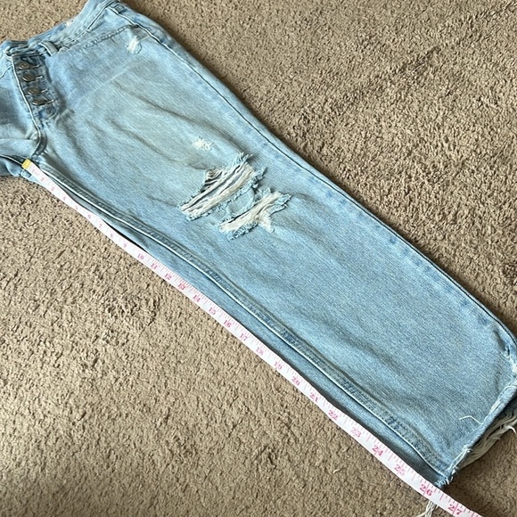 Free People We The Free Blossom Rigid Distressed Button Fly Jeans - Picture 10 of 12